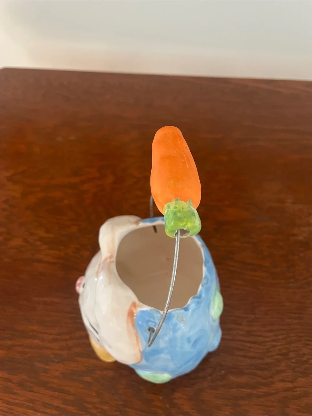 Adorable bunny mini ceramic basket